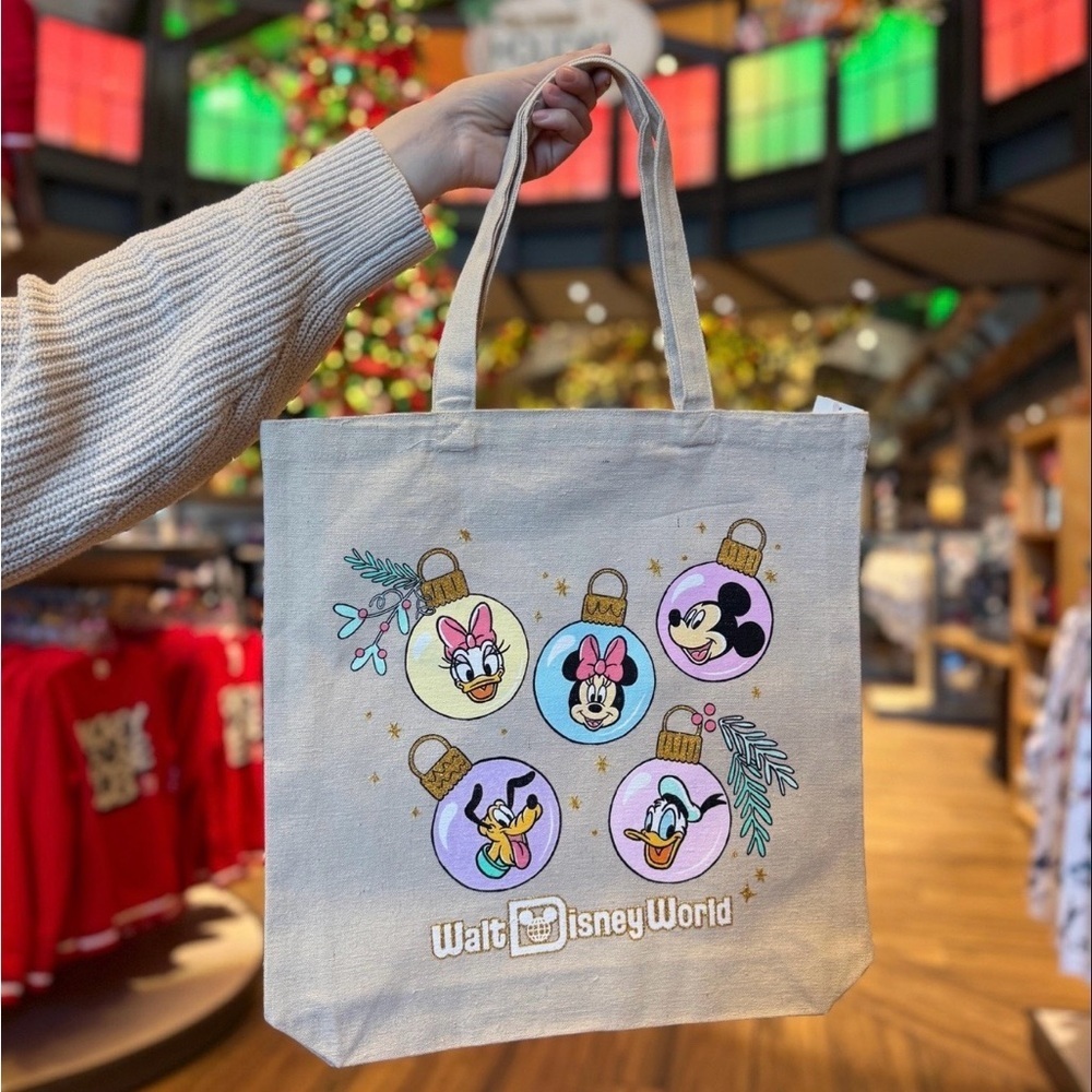 Disney Parks Walt Disney World Christmas Canvas Tote Bag - Picture 1 of 7